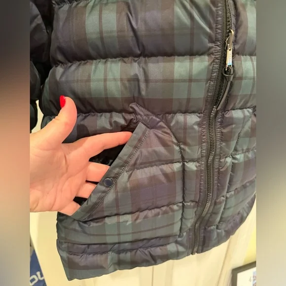 Polo Ralph Lauren- Reversible Blackwatch Plaid Puffer Jacket, Black, Size L, EUC - Picture 10 of 15